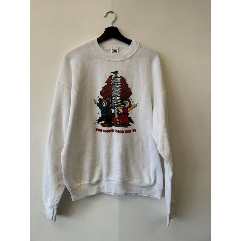 Vintage Fruit of the‎ Loom Sweatshirt Mens Large Pike County Color Drive USA 90s